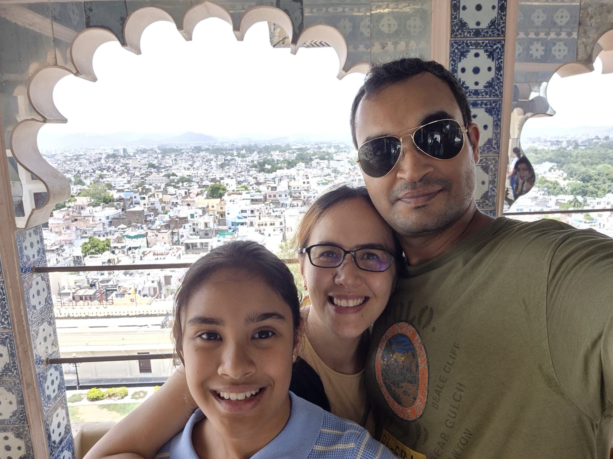 Deepak with his wife and daughter